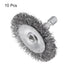 uxcell 10Pcs 2" High Carbon Steel Wire Wheel Brush with 1/4-Inch Hex Shank for Rust Removal and Scrubbing