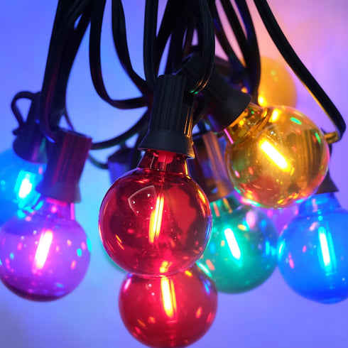SUNSGNE 25 Pack G40 LED Christmas Replacement Globe Light Bulbs, 0.6 Watt Multicolor LED Bulbs, E12 Candelabra Base,