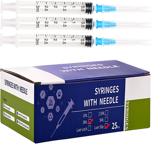 25Pack 3ml Individual Package for Industrial, Scientific, Measuring, Watering, Oil or Glue Applicator