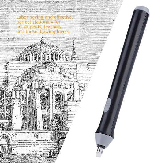 Zerodis Electric Automatic Pencil Eraser - Rechargeable Eraser for Drawing, Artist Tool, Black
