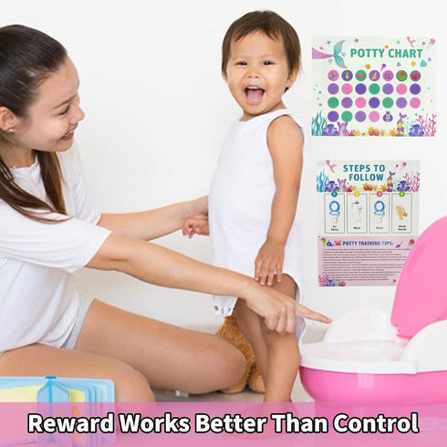 TSBSHum 18-Piece Potty Training Chart,Potty Training Sticker Chart for Girls,Made of Waterproof Paper,Helps Toddler
