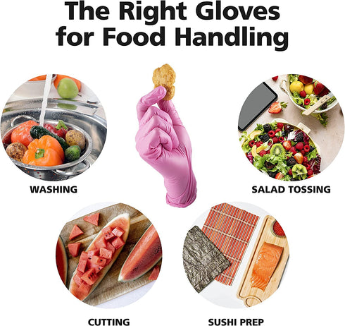 Disposable Pink Vinyl Gloves for Women, Latex Free for Cooking, Cleaning, Hair Dye, 100 Pack