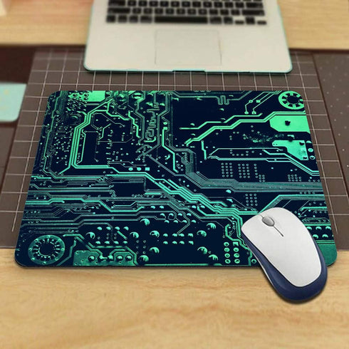 Gaming Mouse Pad, 9.5 x 7.9 Inch Circuit Board Design, Non-Slip Rubber for Computers and Laptops
