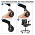 Office Chair Wheels for Carpet and Hardwood Floors, Heavy Duty Casters, Rubber Rollers Replacement, Black