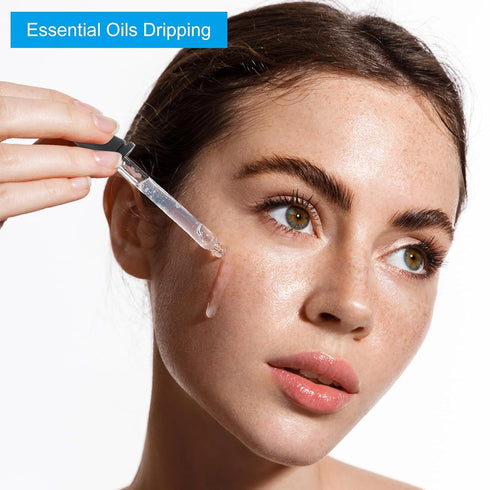 PATIKIL Eye Dropper, 5Pcs 1ml Glass Graduated Pipette with Rubber Cap and Brush for Essential Oils, Lab Experiments,