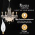 CA10 40W E12 (12 Pack) Bulbs 120V Dimmable, 2700K Simba Lighting Candelabra Flame Tip Clear Base Decorative