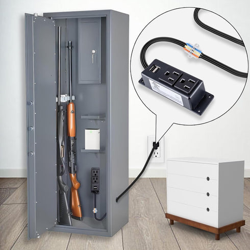 Sekelo Gun Safe Accessory Electrical Power Outlet Kit Safe Power Outlet Kit with USB for Interior Dehumidifiers