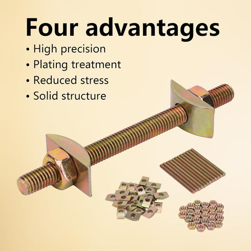 Countertop Connector, Furniture Fastening Connectors, Table Top Fasteners, Joint Connector Kit, 5/16" x 3-1/2" (12PCS)