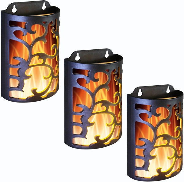Decorative Wall Sconces with Timer, Flameless Candle Light, Flickering Flames for Indoor/Outdoor, 3AA Battery (Not