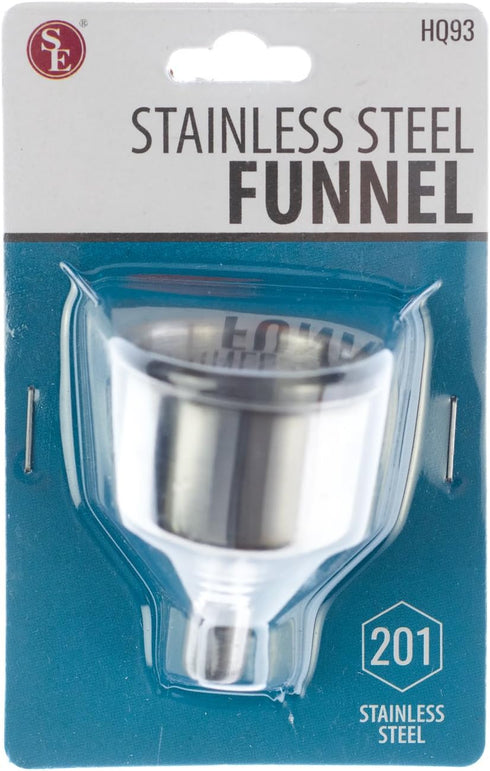 SE Stainless Steel Funnel for Flasks, Small Metal Funnel for Filling Liquor Flask, Transferring Oil, Juice, Milk, with