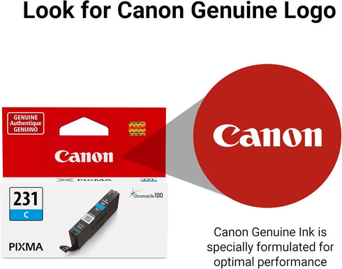 Canon CLI-231 TS8820 Genuine Cyan Ink Tank, Compatible with PIXMA Printers