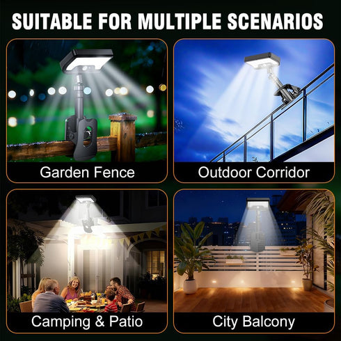 600LM 3 IP65 1-Second Clip On Solar Motion Sensor Light Outdoor, Modes Waterproof, Adjustable Angle Installation