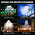 600LM 3 IP65 1-Second Clip On Solar Motion Sensor Light Outdoor, Modes Waterproof, Adjustable Angle Installation