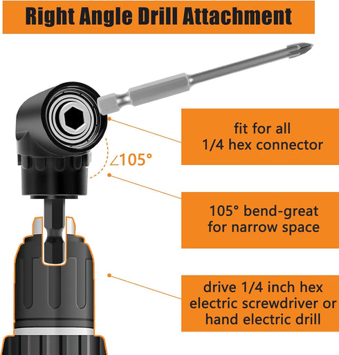 21Pcs 1/4 105 1/4 Bit Holder Cool Gadgets, Windspeed Quick Release Bit Holder Keychain for Impact Driver with Degree