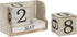 Juvale Wooden Perpetual Block Calendar for Desk - Rustic Farmhouse Decor, Month Date Display Blocks (5 x 4 In)