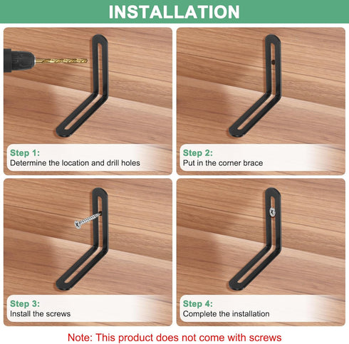 2-Pack 7.87 6.5 M METERXITY Adjustable L-Shape Corner Brace, x in Stainless Steel Right Angle Brackets with Slotted