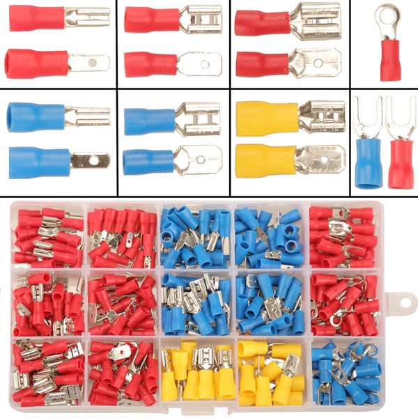 280PCS Crimp Connectors, 2.8mm 4.8mm 6.3mm Male and Female Spade Connector Kit for Electrical Terminals