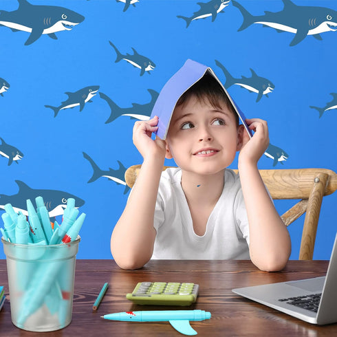 Sinmoe Shark Shaped Pens for Kids, Cute Bulk Plastic Novelty Pens, Blue Ocean Beach Theme