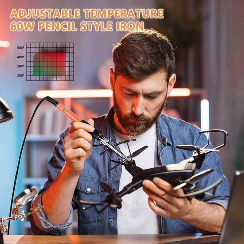 60W Adjustable Temperature Soldering Iron Pen for Welding Repair, Electric Repairing, Jewelry, DIY