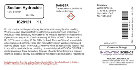 Innovating Science Sodium Hydroxide Solution, 1.0M, 1L - The Curated Chemical Collection- Made in The USA