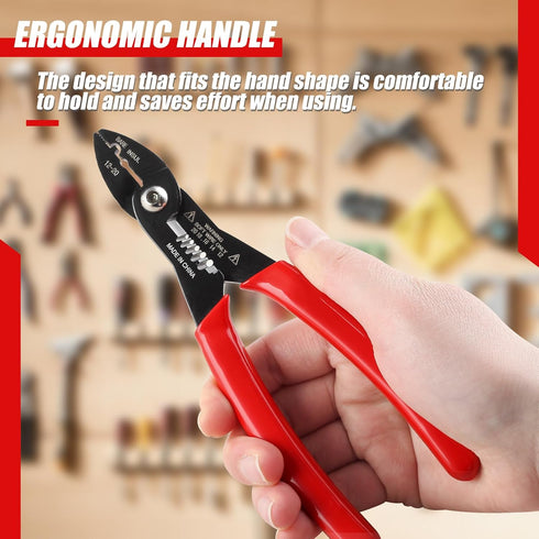 4 in 1 Wire Crimper Stripper, 7 Inches Compact Electricians Pliers for Household Industrial Cable Stripping