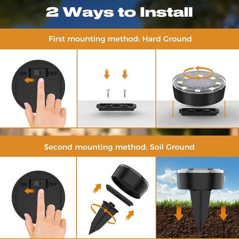 12 Pack vighep Mini Solar Ground Lights, Solar Lights Outdoor Waterproof, Upgraded LED Flat Landscape Lighting