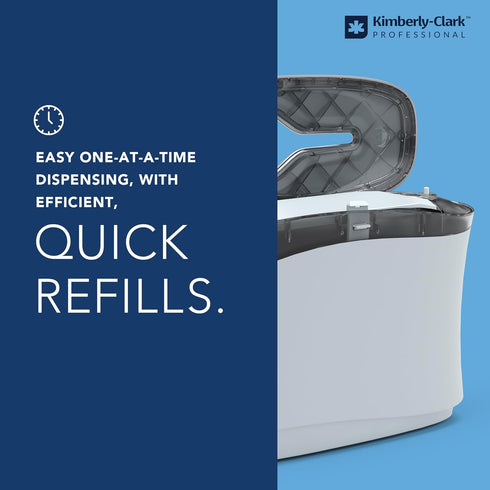 Countertop (55760), 13.3"x9.0"x5.2" 1) Kimberly-Clark Professional Folded Paper Towel Dispenser Soft Grey