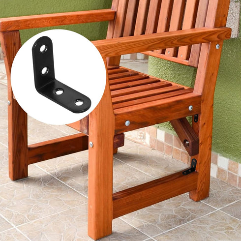 Rierdge 20 50mm (2 Inch Pcs Black Corner Brace L Bracket, Stainless Steel Right Angle Brackets, Metal Joint Right Angle