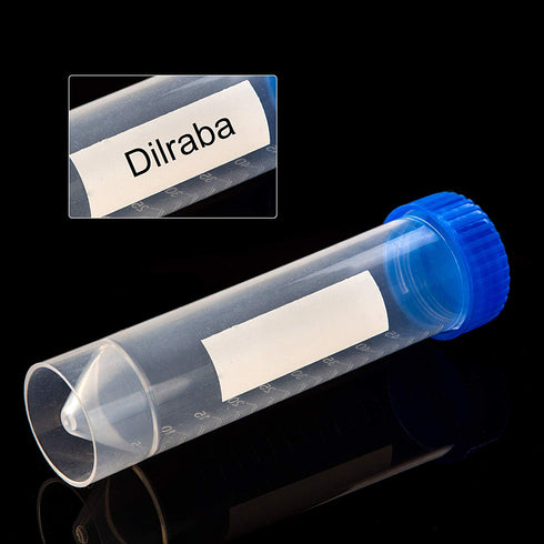 50 Pcs Centrifuge Tubes - 50 ML Plastic Test Tubes with Blue Screw Caps, Clear 4-3/5 Inch Leak-Proof Vials for Cold