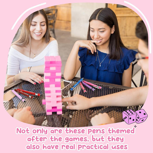 Chiisong 36 Pcs Bunco Gifts for Women Bunco Let's Roll Ballpoint Pens with Screens Touch Stylus Tips Funny Fine Point