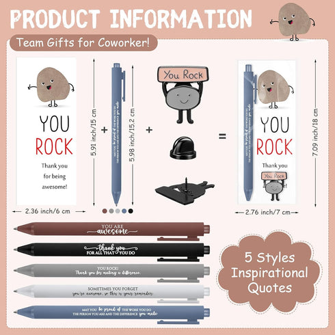 Sayglossy 36 Sets You Rock Office Funny Gift Motivational Employee Appreciation Gifts Bulk Ballpoint Pens Inspirational
