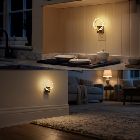 Dimmable DORESshop LED Night Light, Decorative Night Light Plug Into Wall with Dusk-to-Dawn Sensor, Nightlights
