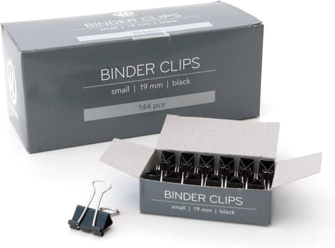 U Brands Binder Clips, Small 3/4-Inch Width, 1/3-Inch Paper Holding Capacity, Black and Silver Steel, 144-Count - 653U08-24 by U Brands