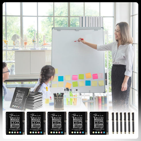 Jetec 25 Sets Team Employee Appreciation Gifts, Inspirational Spiral Notebooks with Ballpoint Pens for Boss Coworker