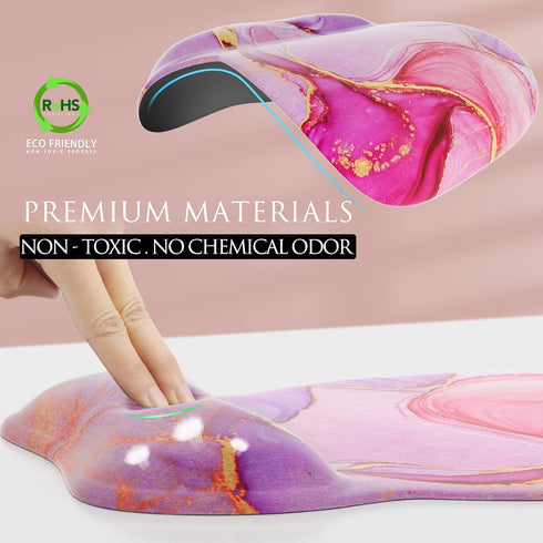 MROCO 9.4 8.1 Ergonomic Mouse Pad with Gel Wrist Rest, Smooth Wrist Support Surface, Non-Slip PU Base for Pain Relief