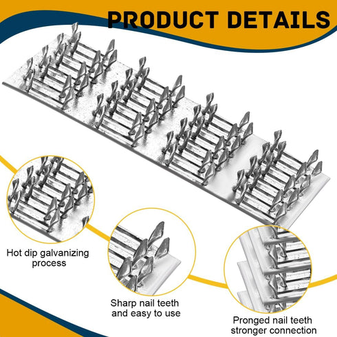 Pronged Truss Plate Flat Mending Plates Repair Tie Bracket Galvanized Steel 1 mm Thick for Roofing Trusses Wood