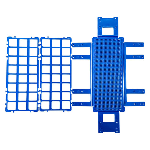 3 Packs Plastic Test Tube Rack, 24 Holes Lab Holder for 25mm Test Tubes, Blue, Detachable