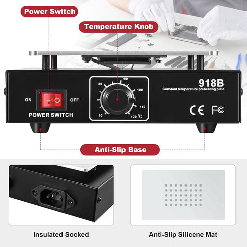 7 Inch LCD Screen Separator Preheating Panel 110V 450W Touch Glass Separator for Phone Repair