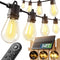 addlon 54FT(48+6) Solar String Lights Outdoor Waterproof with USB Charging & Remote