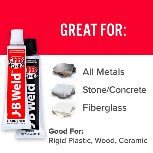 J-B Weld Original Epoxy, Steel Reinforced, High Strength - 2 Pack, Dark Grey (8265S-2)