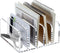 SANRUI Acrylic Desk File Organizer Holder, 5 Upright Clear Desktop Mails Sorter, Document Magazine Storage for Home,