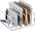 SANRUI Acrylic Desk File Organizer Holder, 5 Upright Clear Desktop Mails Sorter, Document Magazine Storage for Home,