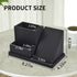 Black Pu Leather Desk Pen/Pencil Organizer with 3 Compartments, Multi-Function Storage Box for Office Supplies