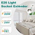E26 E26 Bulb 5CM/1.97 Inch 200W, Bulb 2 DiCUNO Socket Extender, Standard Medium Base Lamp Socket Adapter of Extension
