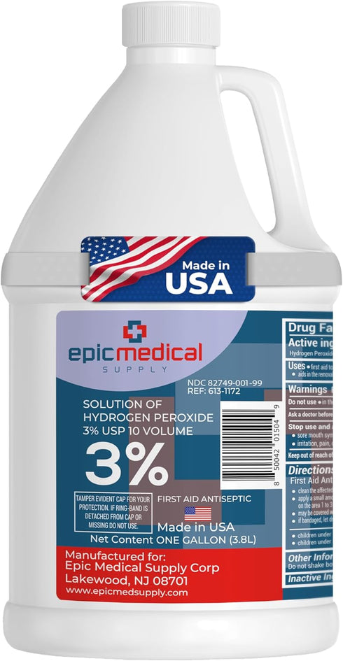 Epic Medical Supply 3% Hydrogen Peroxide - First Aid Antiseptic & Multipurpose