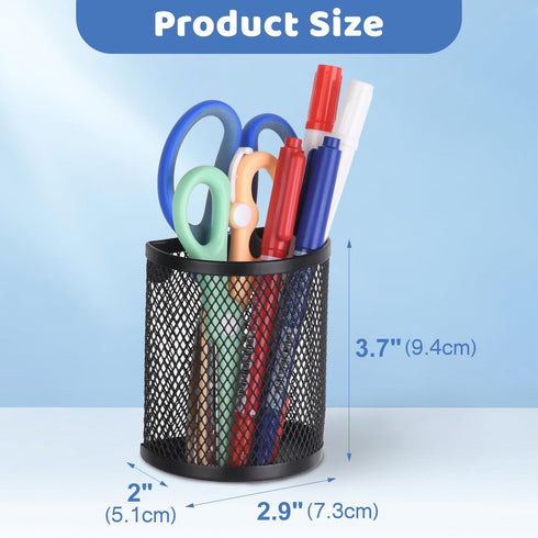 LUCYCAZ Magnetic Pencil Holder, 2 Pack Magnetic Pen Holder for Refrigerator, Home School and Office (Black)
