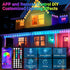 JZVGEN 150FT IP67 Permanent Smart RGB LED Eaves Outside Lights, Music Sync, Timing Function, Remote Control