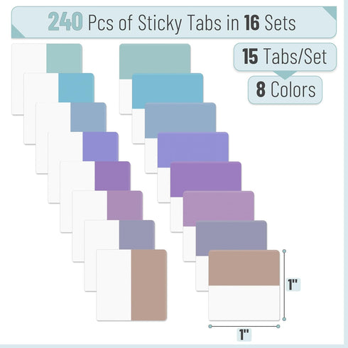Mr. Pen - Sticky Index Tabs, 1inch, 240 pcs, Self-Stick Note PadsMr. Pen- Sticky Index Tabs, 240 Pcs, Pastel Sticky Tabs for Notebooks, Page Markers, Page Tabs for Binders, by Mr. Pen