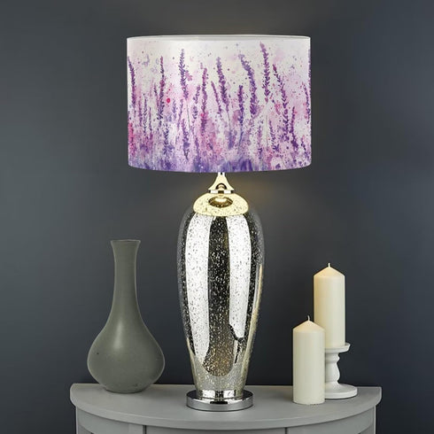 FANCOSAN Purple Lavender Lampshade Cover Trendy Drum Lamp Shade for Bedroom Nightstand Study Desk Floor Light Home