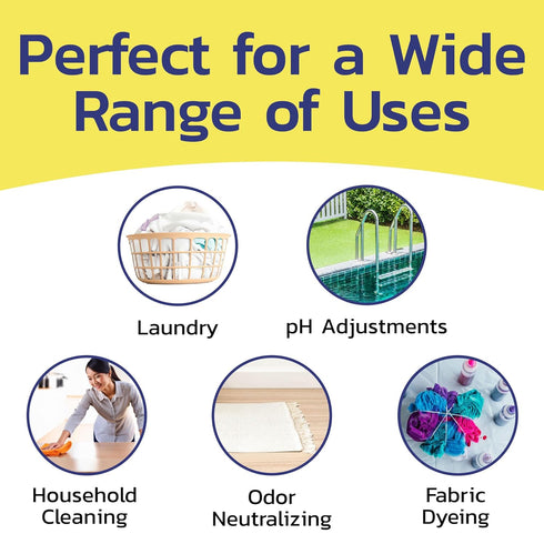 (10 lbs) 100% Soda Ash - Sodium Carbonate - Multipurpose Cleaner, Detergent Booster & pH Adjuster, High Purity